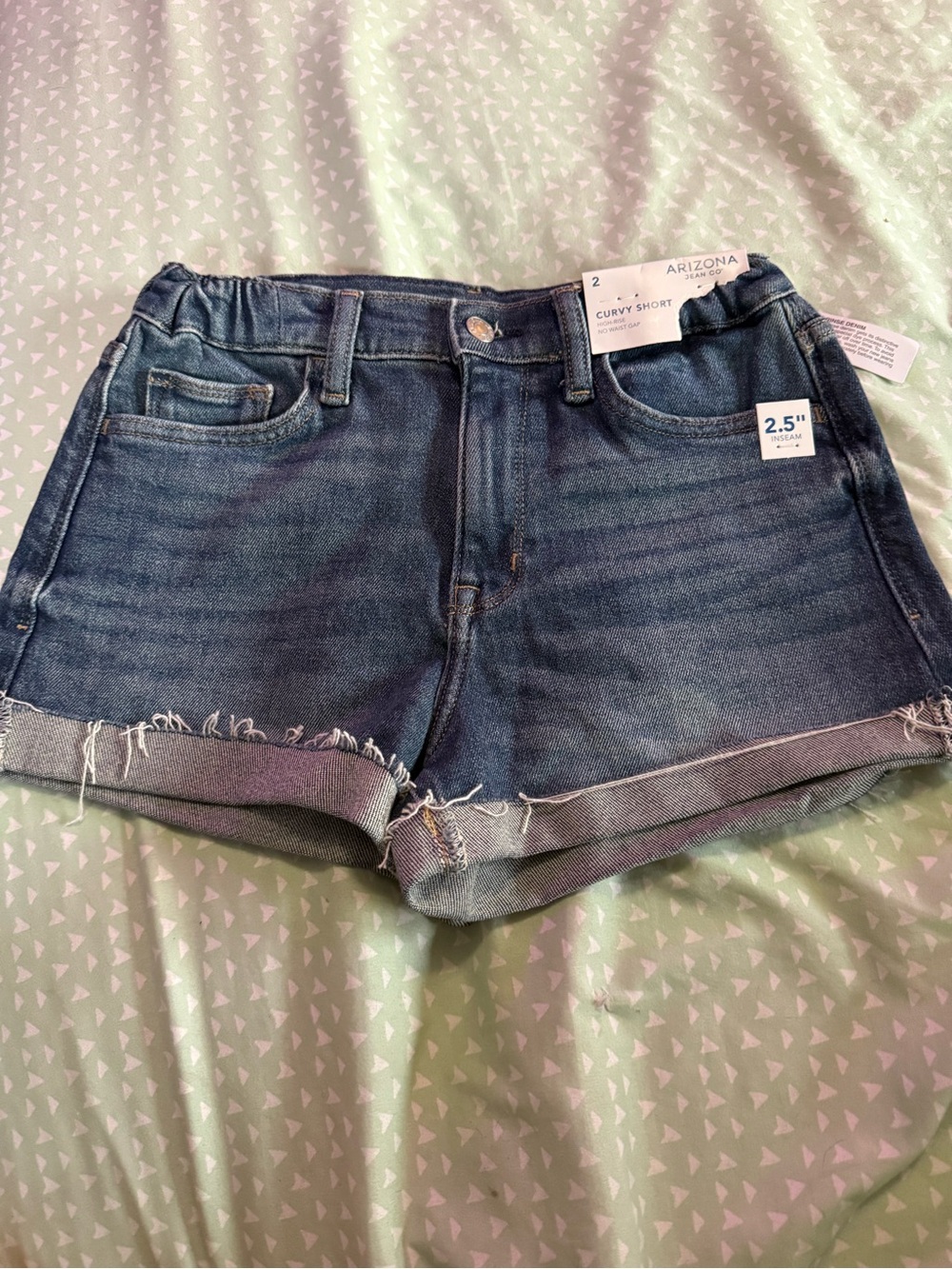 Arizona Jean Company Dark Blue Curvy Cuffed Denim Shorts